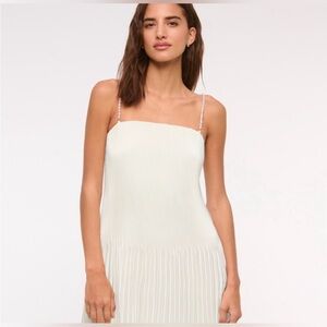 Elegant White Pleated Dress